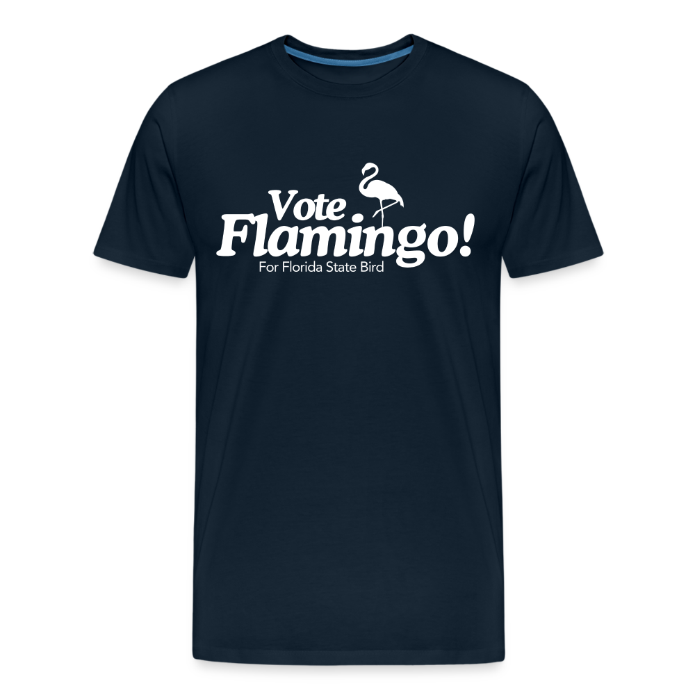 Vote Flamingo Men’s Premium Organic T-Shirt - deep navy