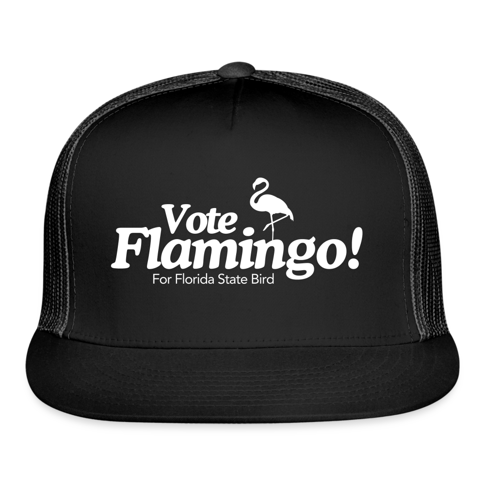 Vote Flamingo Black Trucker Cap - black/black