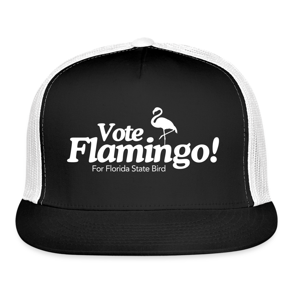 Vote Flamingo Black Trucker Cap - black/white