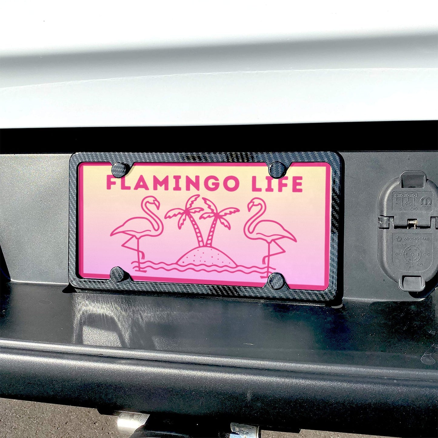 Flamingo Life® Tropical License Plate