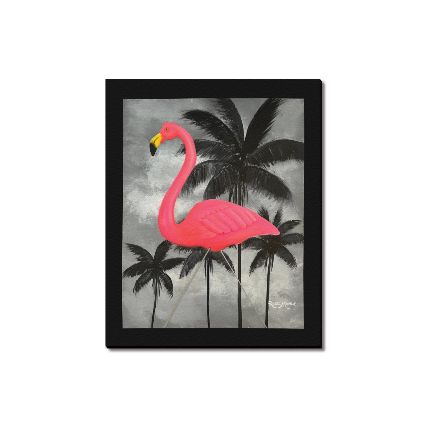 Pinky the Plastic Flamingo Canvas Print 16x20