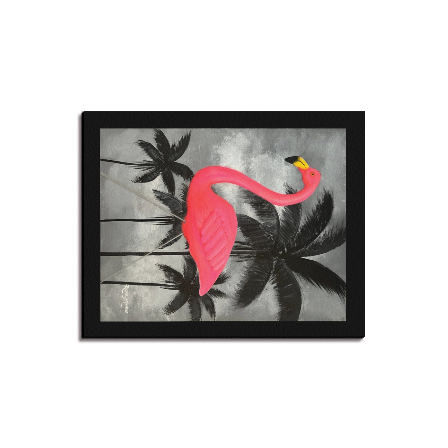 Pinky the Plastic Flamingo Canvas Print 16x20