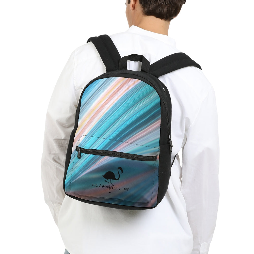 Flamingo Life Rainbow Swirl Small Canvas Backpack - The Flamingo Shop