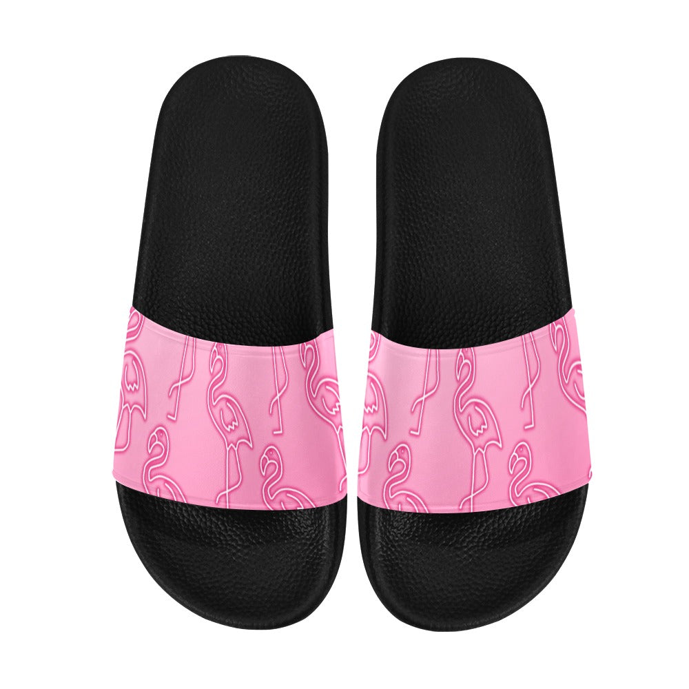 Flamingo Life® Womens Neon Slide Sandals Black Sole