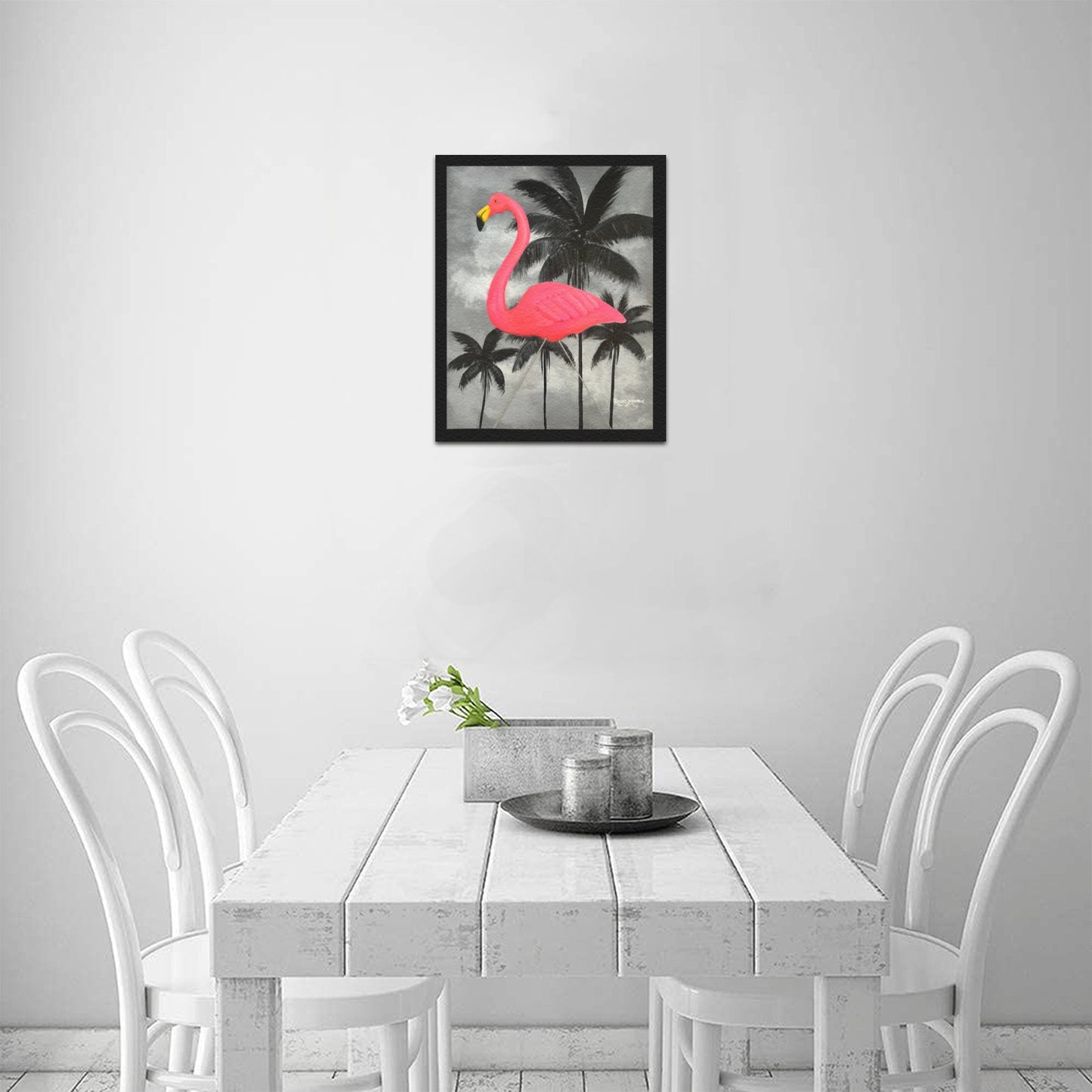 Pinky the Plastic Flamingo Canvas Print 8x10