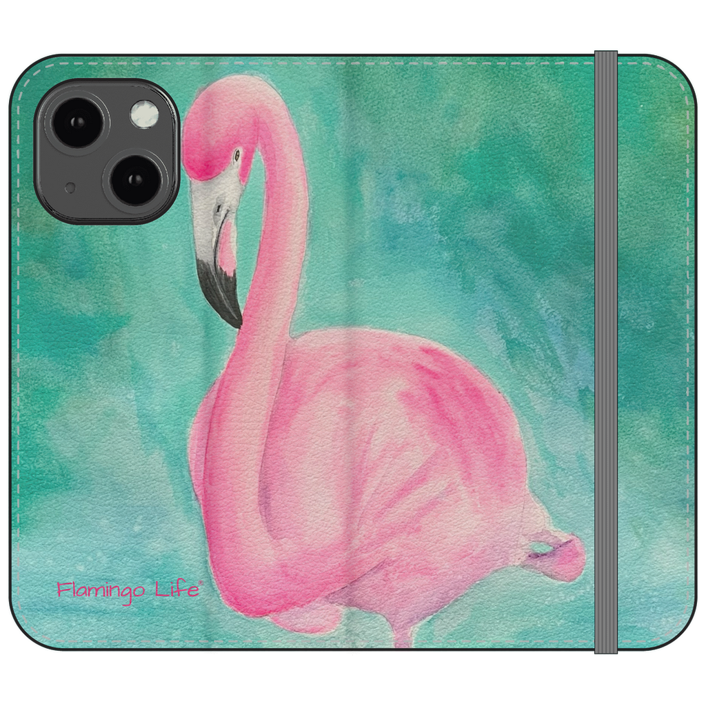 Morning Glory Flamingo Folio Wallet Phone Cases