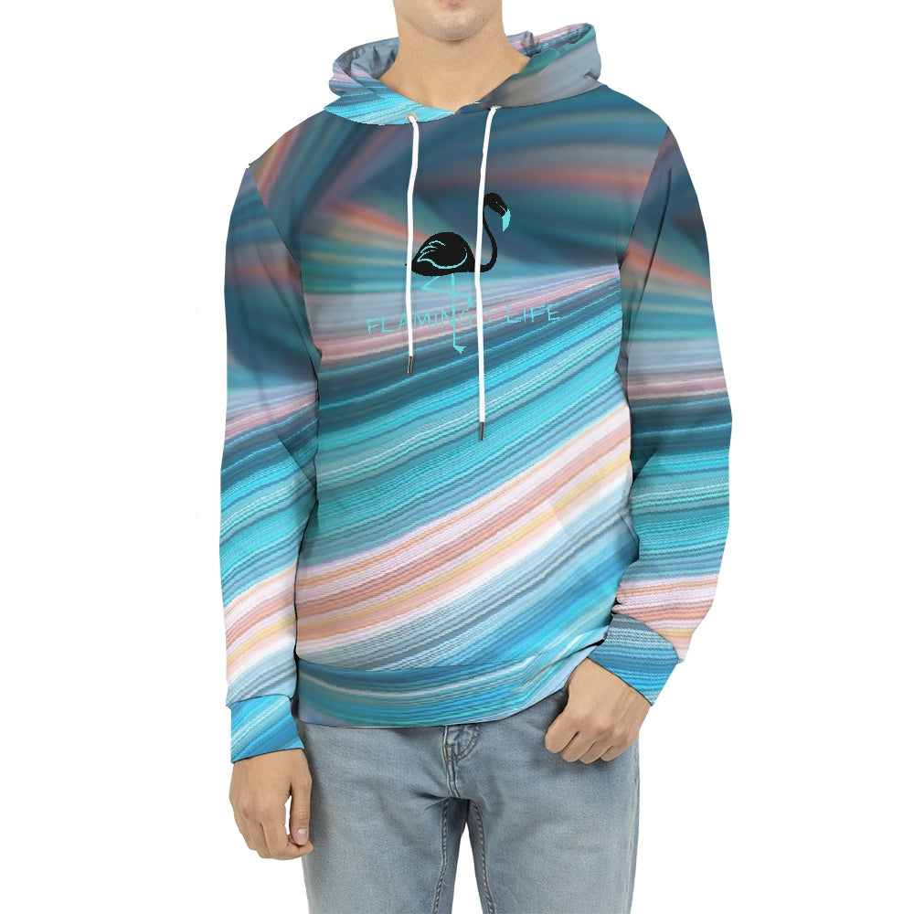 Flamingo Life Rainbow Swirl Men's Hoodie - The Flamingo Shop