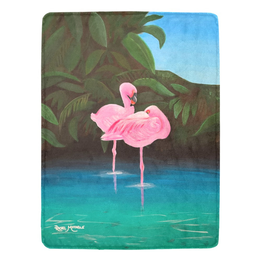 Flamingo Lagoon Fleece Blanket