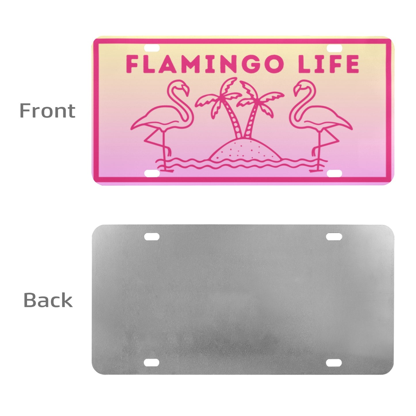 Flamingo Life® Tropical License Plate