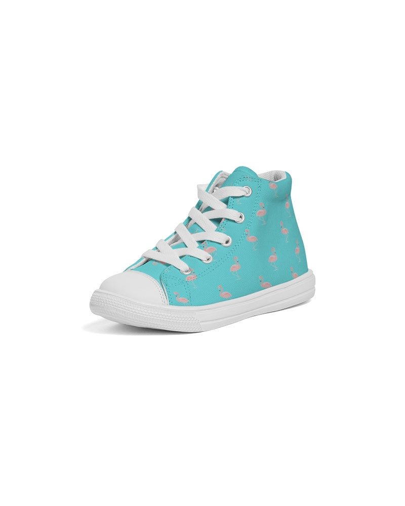 Blue Flamingo Kids Hightop Canvas Shoes