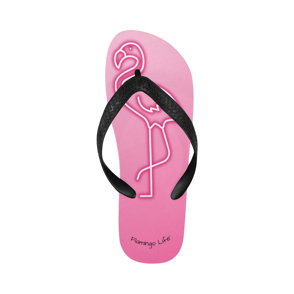 Flamingo Life® Neon Flamingos Flip Flops (Mens and Womens)