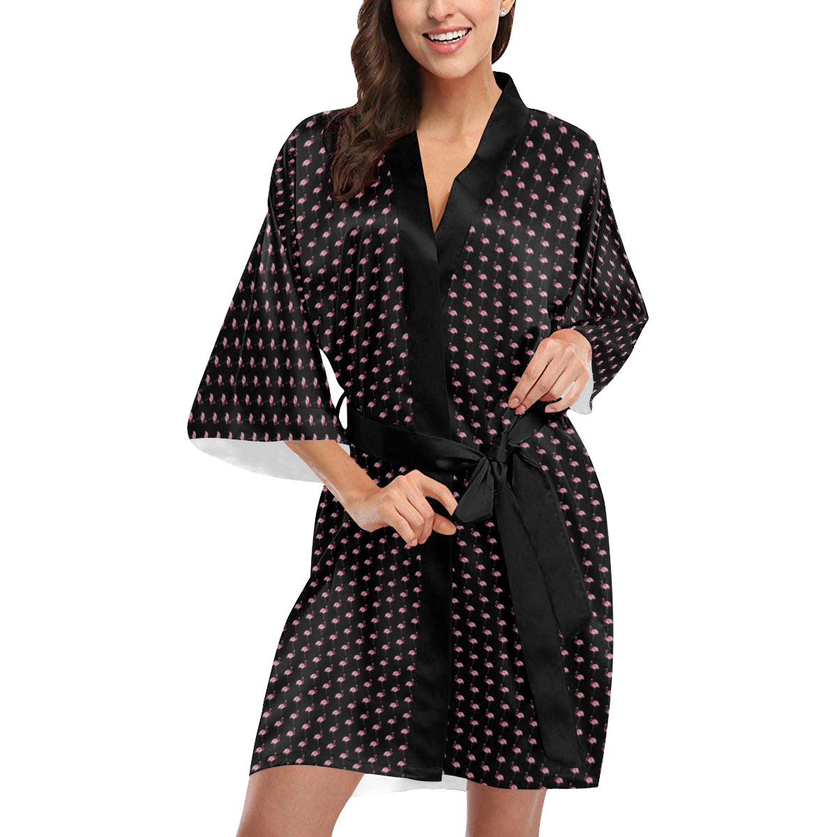 Flamingo Women's Short Kimono Robe - The Flamingo Shop