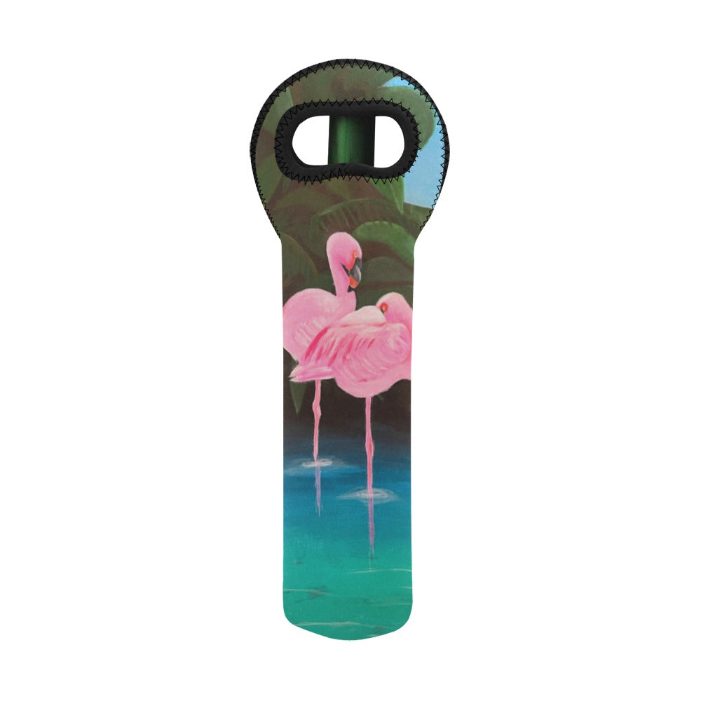 Flamingo Lagoon Wine Bag