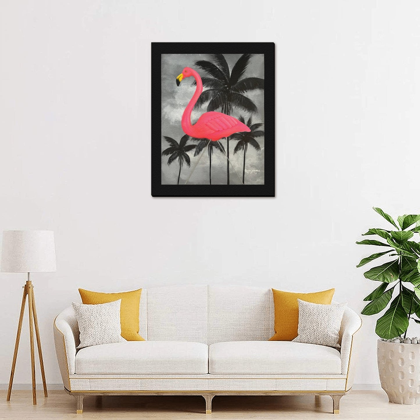 Pinky the Plastic Flamingo Canvas Print 16x20