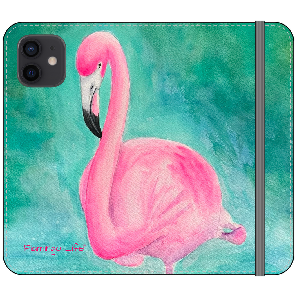 Morning Glory Flamingo Folio Wallet Phone Cases