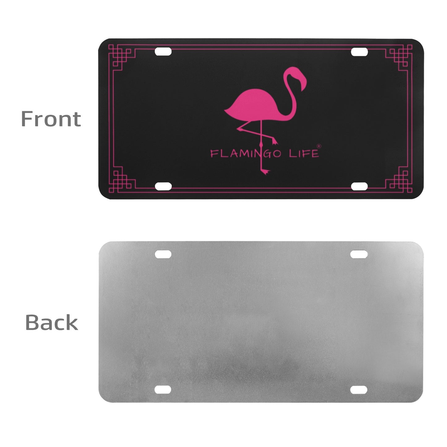 Flamingo Life® License Plate (black or white)