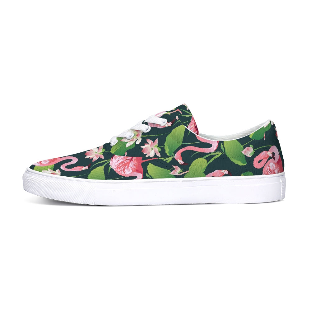 Pretty Flamingos Lace Up Canvas Shoes - The Flamingo Shop