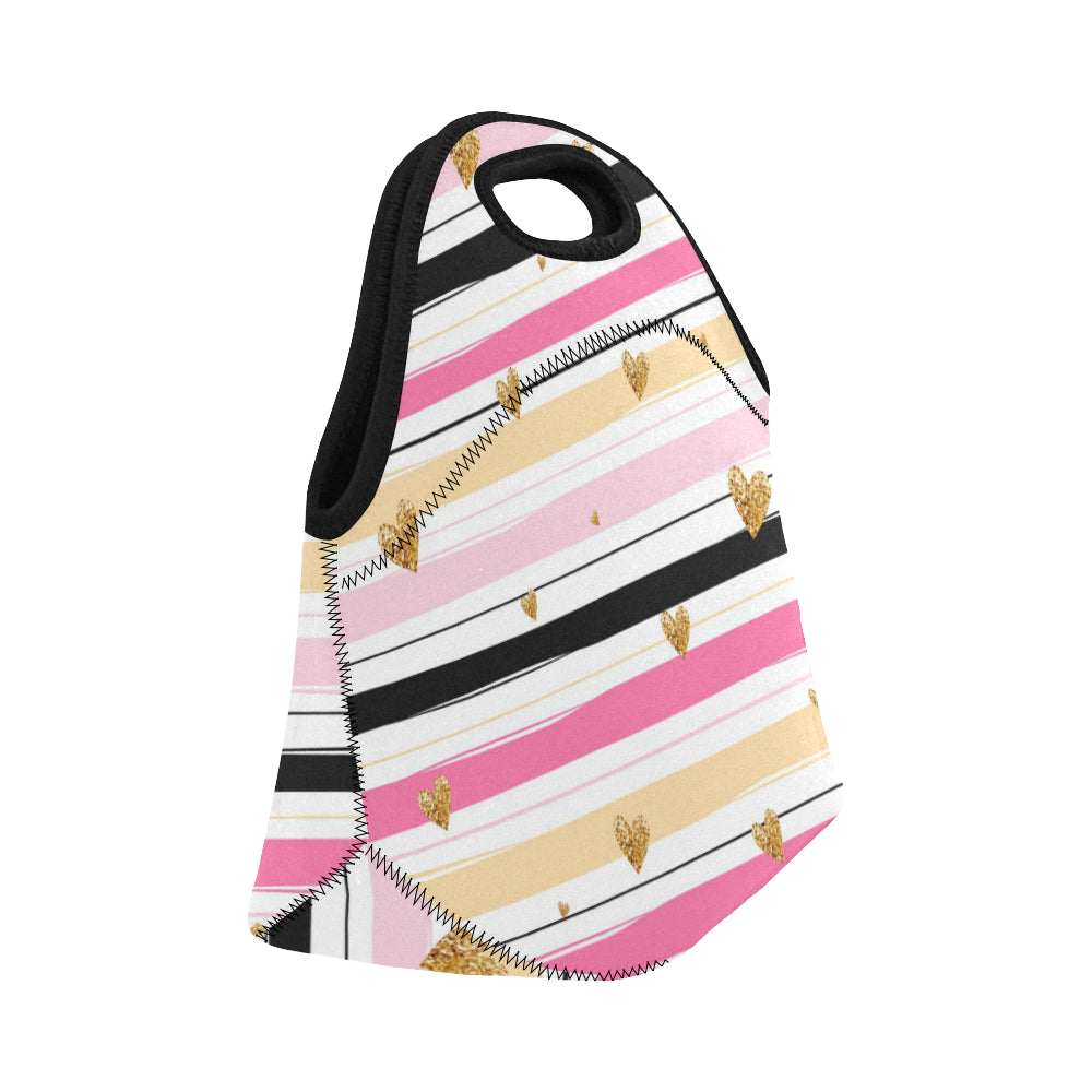 Flamingo Life Striped Neoprene Lunch Bag - The Flamingo Shop