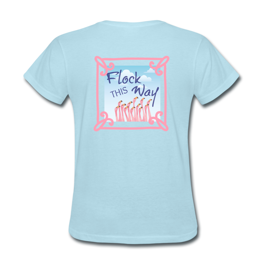 Flock This Way Flamingo Womens T-shirt - The Flamingo Shop