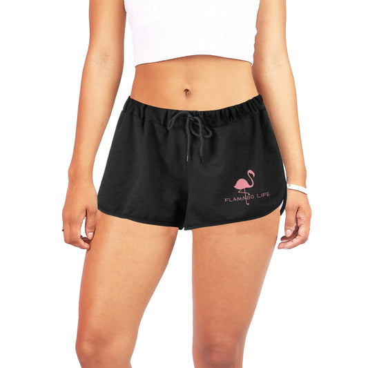 Flamingo Life Pink Flamingo Black Shorts - The Flamingo Shop