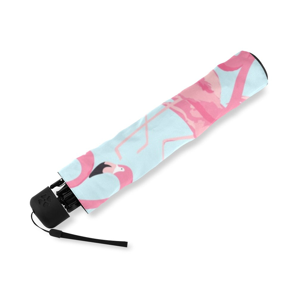 Pink and Blue Flamingo Umbrella