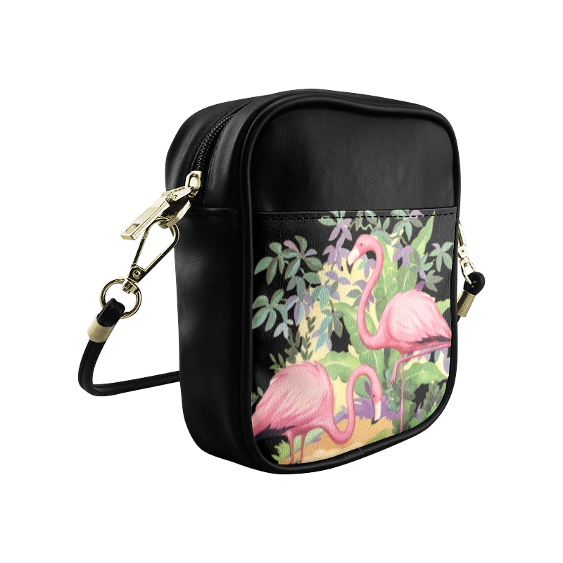 Elegant Flamingos in Paradise Mini Crossbody Bag