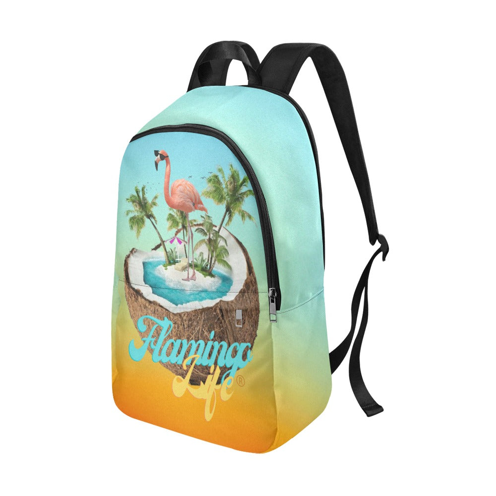 Flamingo Life® in a Coconut Backpack