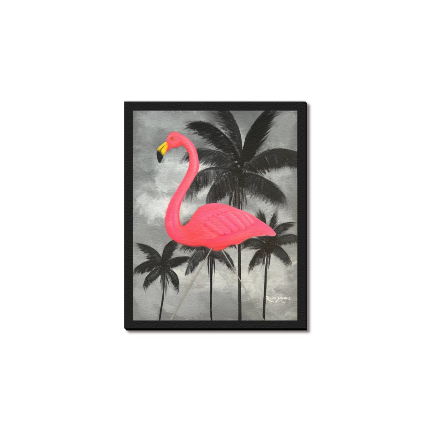 Pinky the Plastic Flamingo Canvas Print 8x10