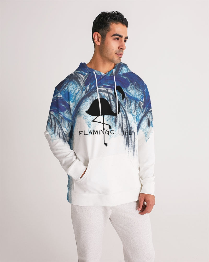 Flamingo Life® Blue Palm Tree Men's Hoodie