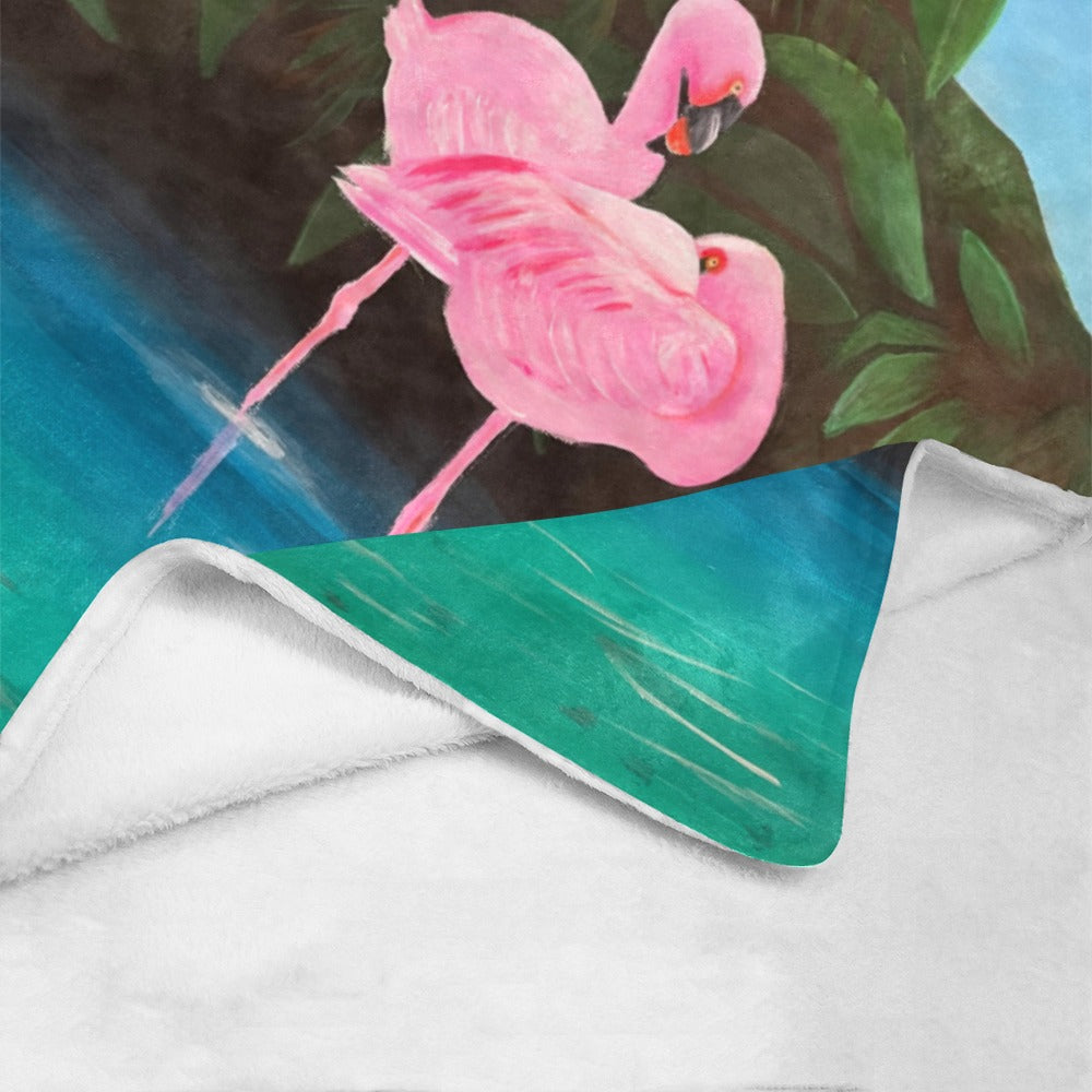 Flamingo Lagoon Fleece Blanket