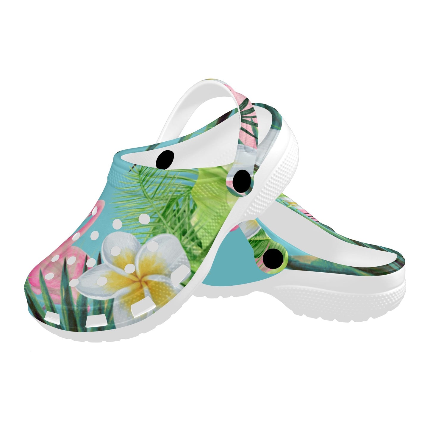 Tropical Flamingo Clogs Blue