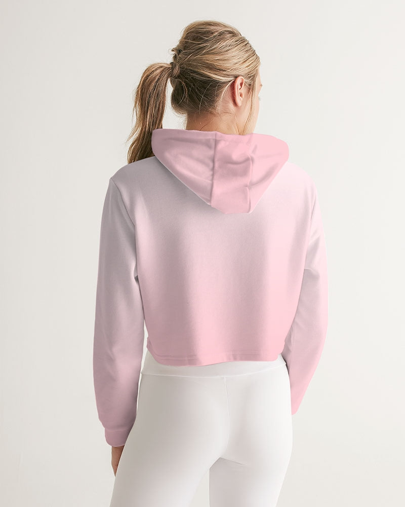 Flamingo Life® Flower Power Pink Gradient Women's Cropped Hoodie