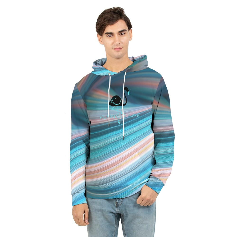 Flamingo Life Rainbow Swirl Men's Hoodie - The Flamingo Shop