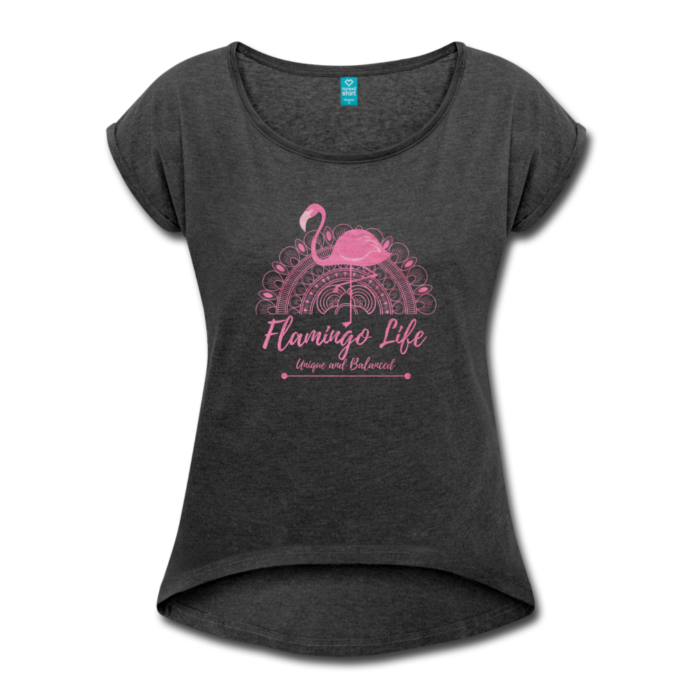 Flamingo Life Rolled Cuff Womens Tee - in 4 Colors - The Flamingo Shop