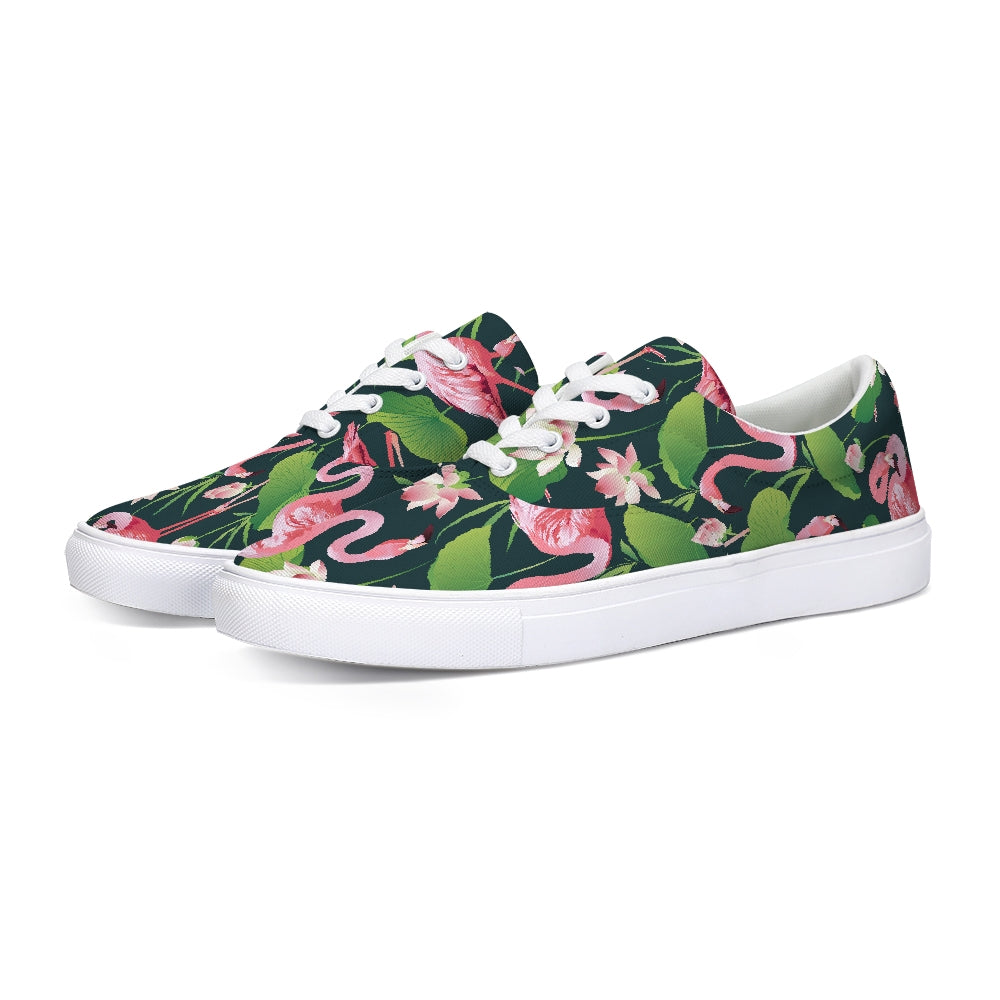 Pretty Flamingos Lace Up Canvas Shoes - The Flamingo Shop