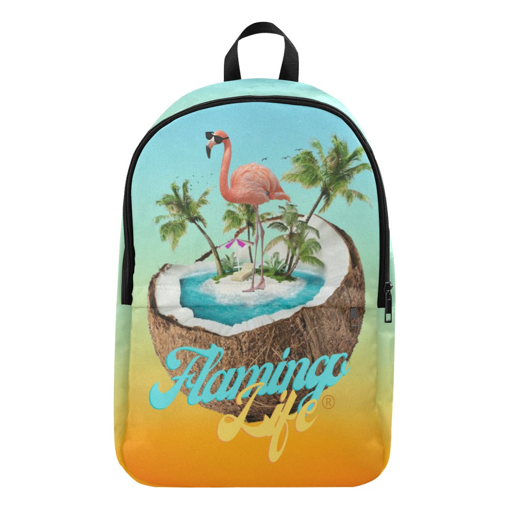 Flamingo Life® in a Coconut Backpack