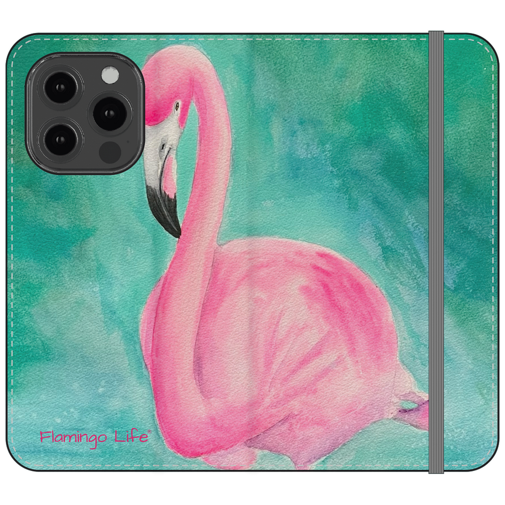 Morning Glory Flamingo Folio Wallet Phone Cases