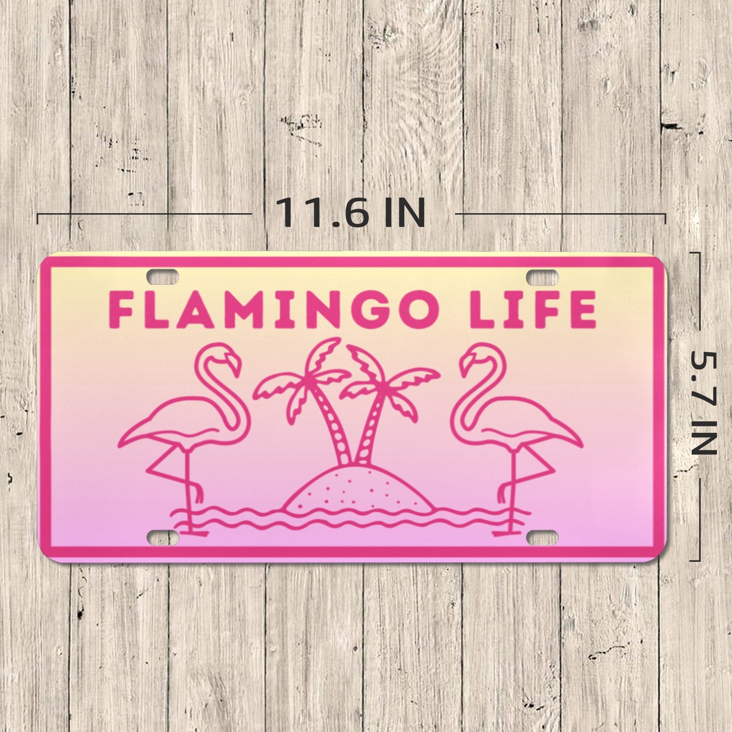 Flamingo Life® Tropical License Plate