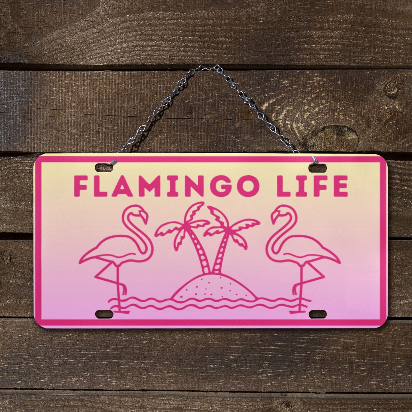 Flamingo Life® Tropical License Plate