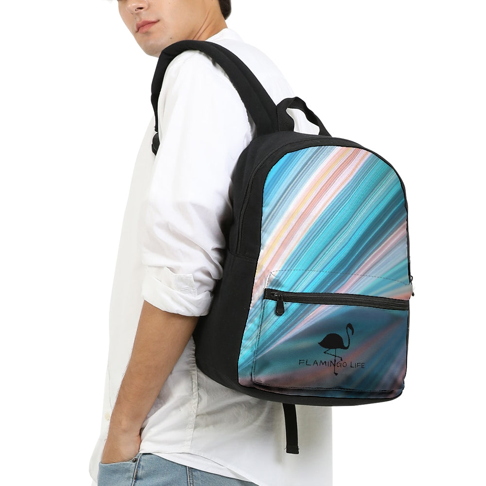 Flamingo Life Rainbow Swirl Small Canvas Backpack - The Flamingo Shop