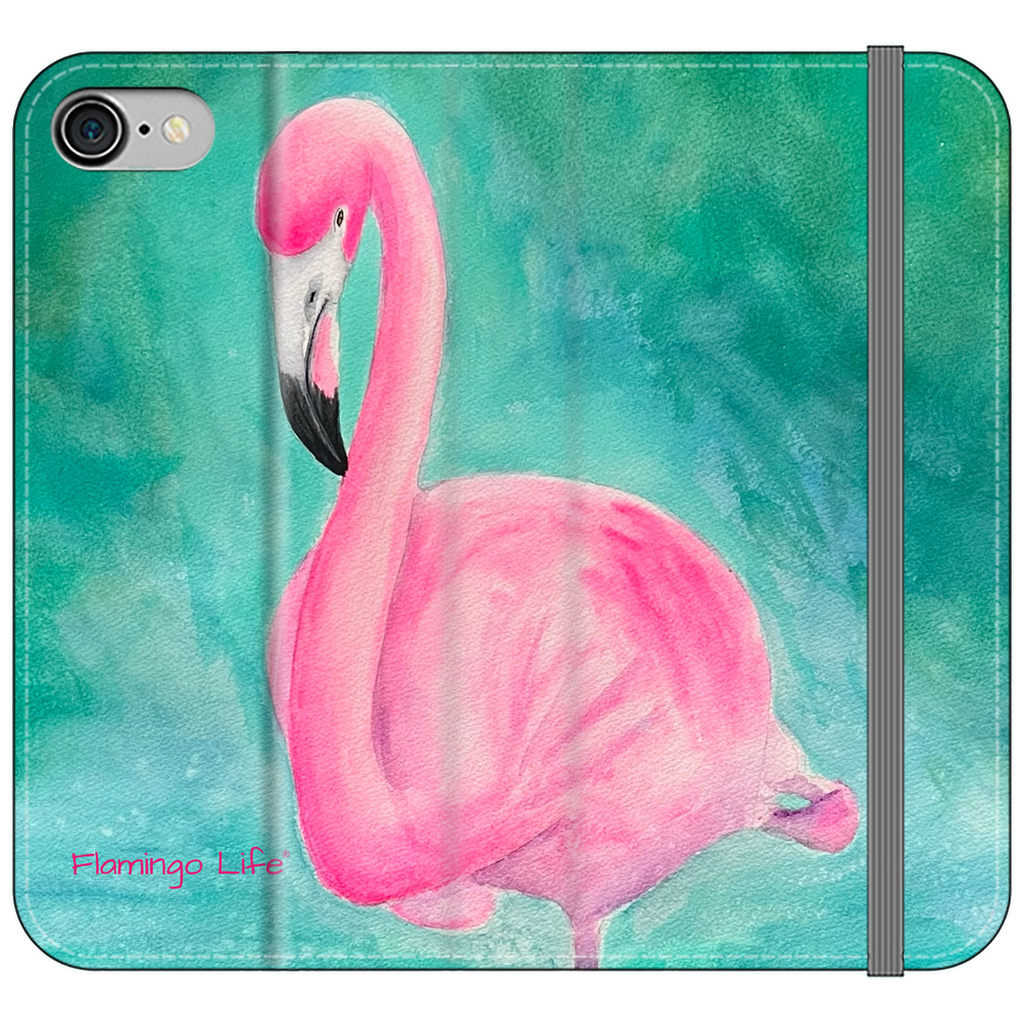 Morning Glory Flamingo Folio Wallet Phone Cases