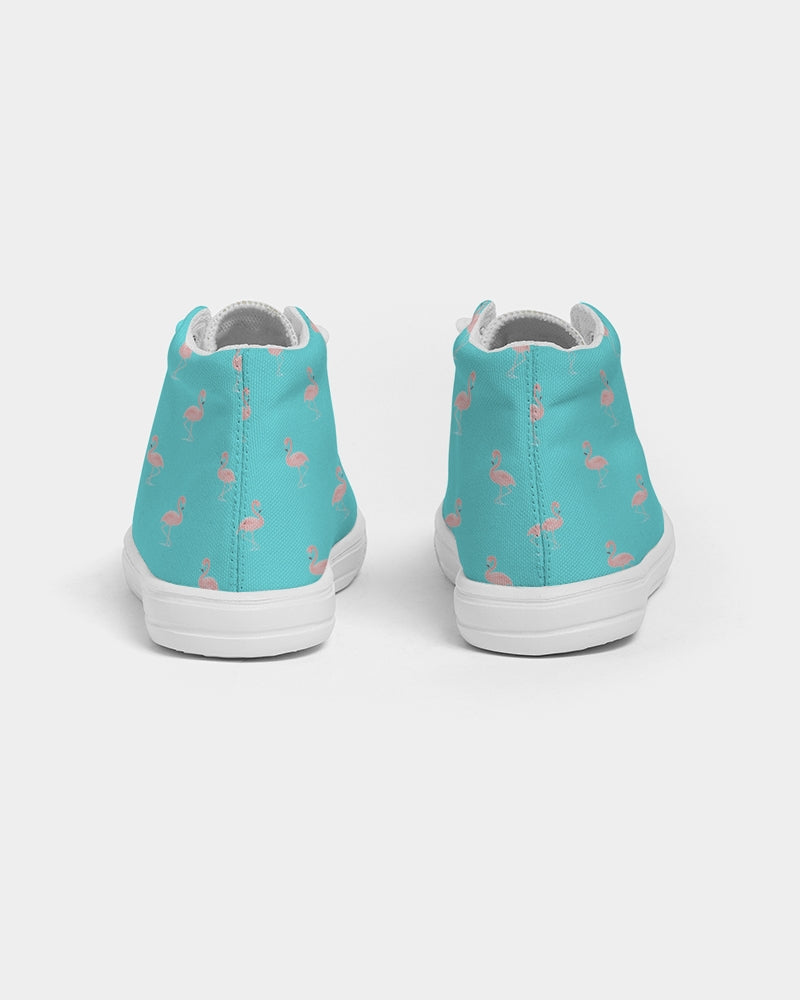 Blue Flamingo Kids Hightop Canvas Shoes