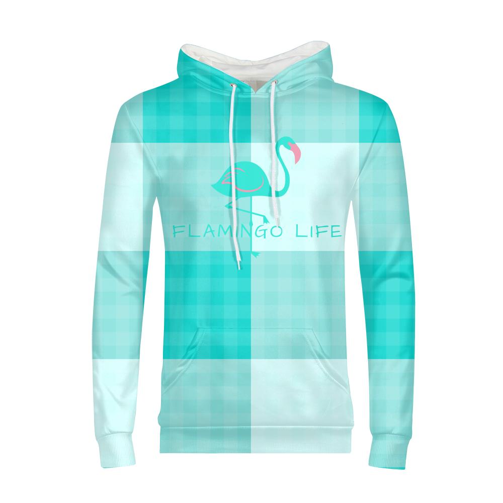 Flamingo Life Green Plaid Men's Hoodie - The Flamingo Shop