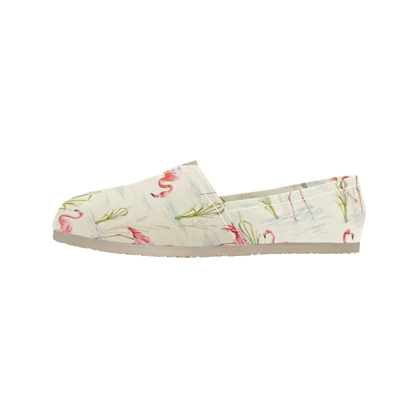 Vintage Look Flamingo Canvas Slip on Shoes