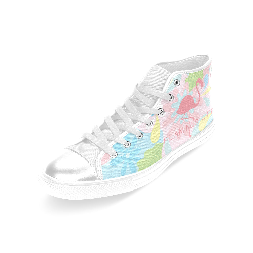 Flamingo Life Canvas High Top Canvas Women's Shoes - The Flamingo Shop