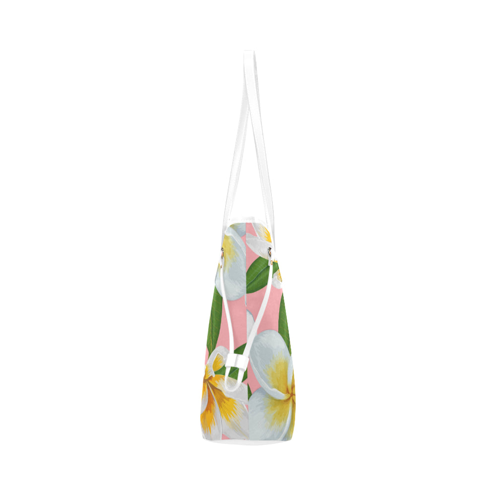 Flamingo Life Pink and White Plumeria Tote - The Flamingo Shop