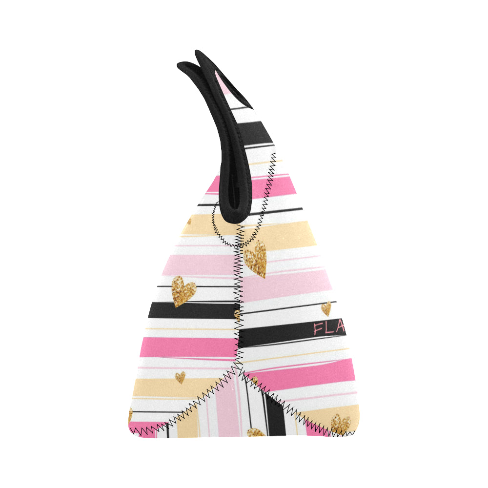 Flamingo Life Striped Neoprene Lunch Bag - The Flamingo Shop