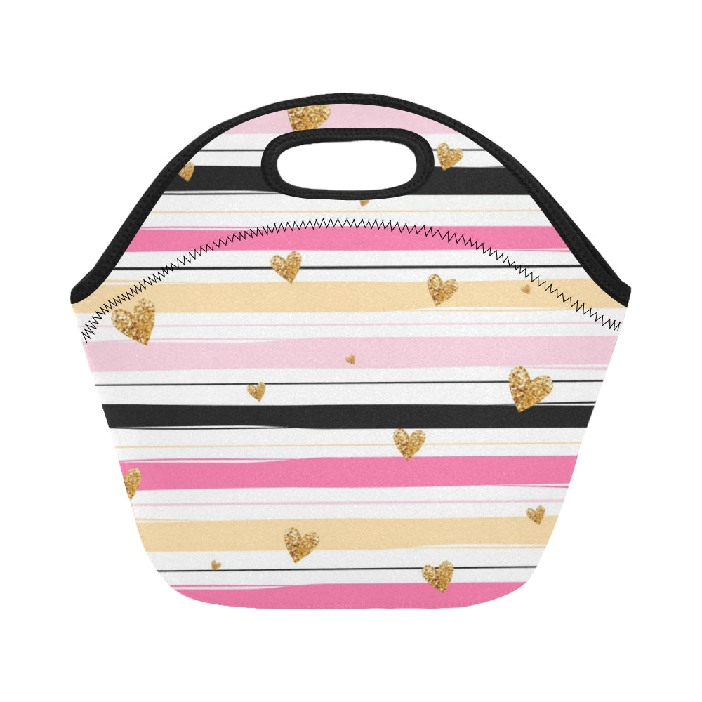 Flamingo Life Striped Neoprene Lunch Bag - The Flamingo Shop