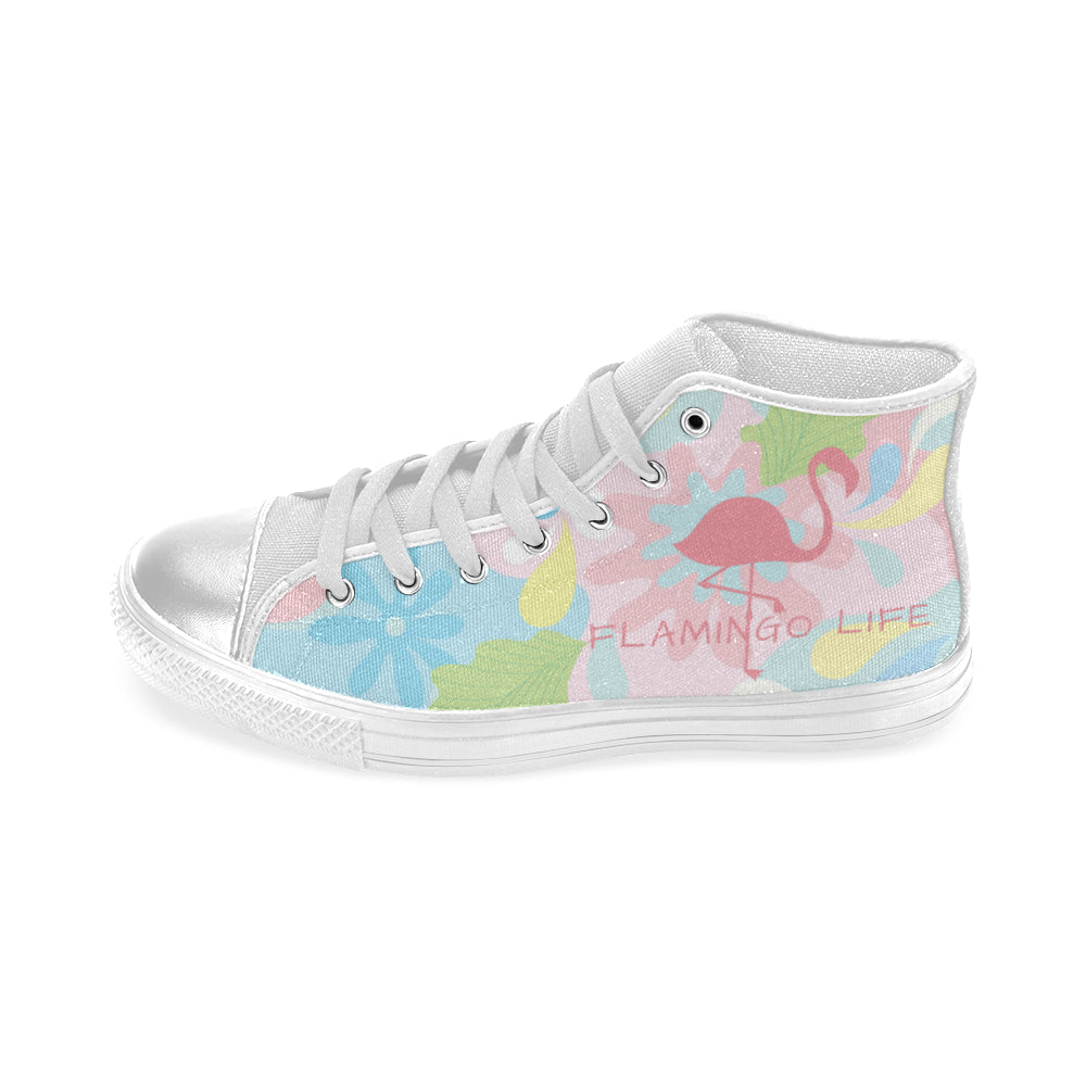 Flamingo Life Canvas High Top Canvas Women's Shoes - The Flamingo Shop