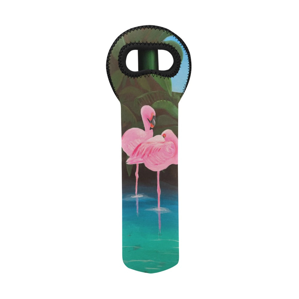 Flamingo Lagoon Wine Bag